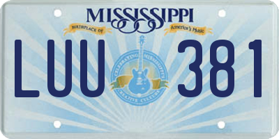 MS license plate LUU381