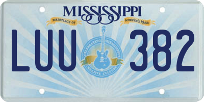 MS license plate LUU382