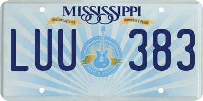 MS license plate LUU383