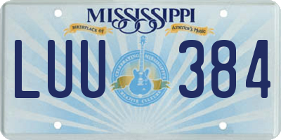 MS license plate LUU384