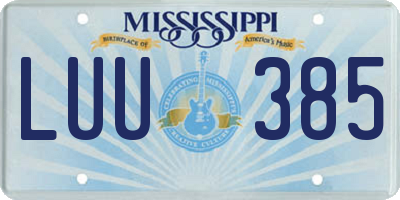 MS license plate LUU385