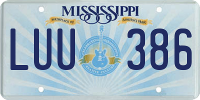 MS license plate LUU386