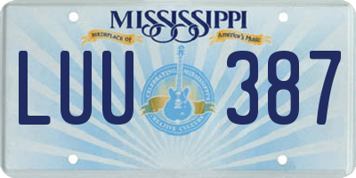 MS license plate LUU387