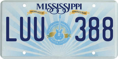 MS license plate LUU388