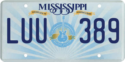 MS license plate LUU389