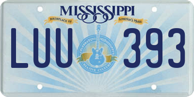 MS license plate LUU393