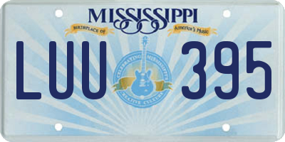 MS license plate LUU395