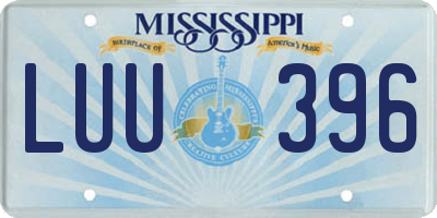 MS license plate LUU396