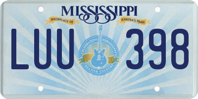 MS license plate LUU398