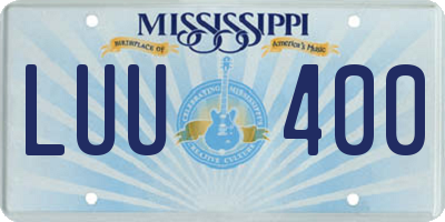 MS license plate LUU400
