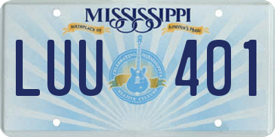 MS license plate LUU401