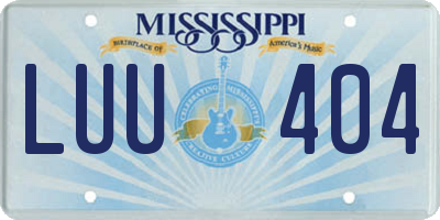 MS license plate LUU404
