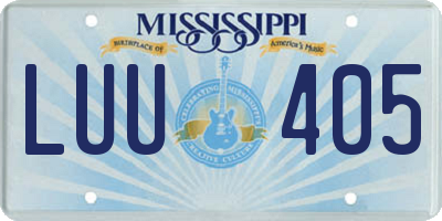 MS license plate LUU405