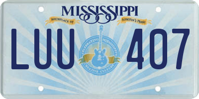MS license plate LUU407