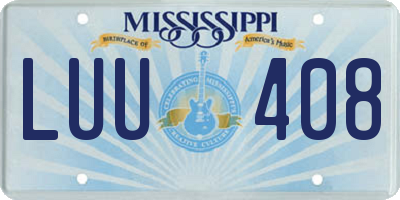 MS license plate LUU408