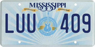 MS license plate LUU409