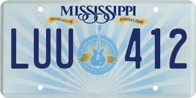 MS license plate LUU412