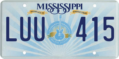 MS license plate LUU415