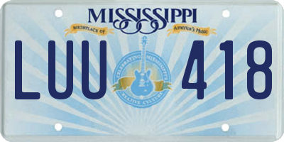 MS license plate LUU418