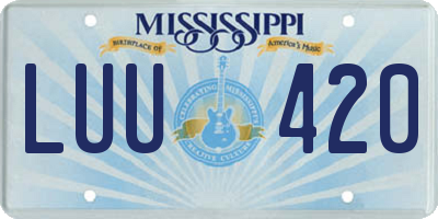 MS license plate LUU420