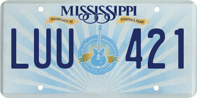 MS license plate LUU421