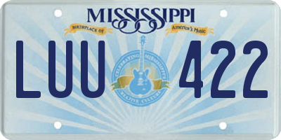 MS license plate LUU422