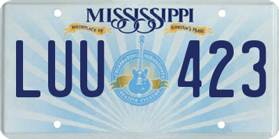 MS license plate LUU423