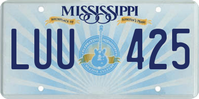 MS license plate LUU425