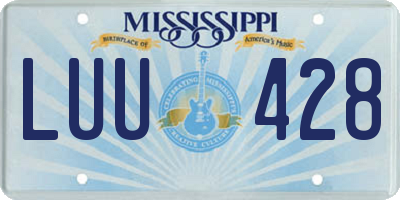MS license plate LUU428