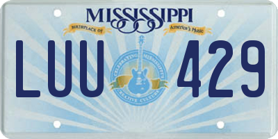 MS license plate LUU429