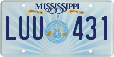 MS license plate LUU431