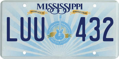 MS license plate LUU432