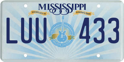 MS license plate LUU433