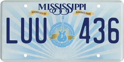 MS license plate LUU436