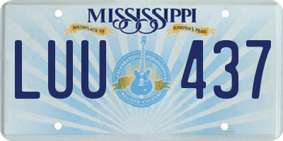 MS license plate LUU437