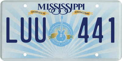 MS license plate LUU441