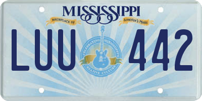 MS license plate LUU442