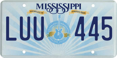 MS license plate LUU445