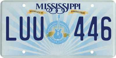 MS license plate LUU446