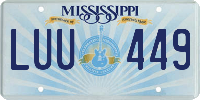MS license plate LUU449