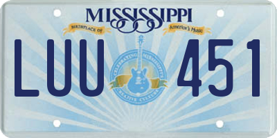 MS license plate LUU451