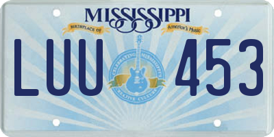 MS license plate LUU453