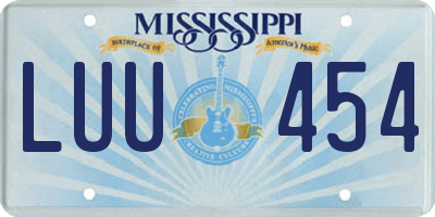 MS license plate LUU454
