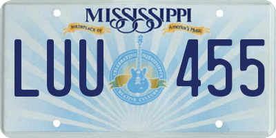 MS license plate LUU455