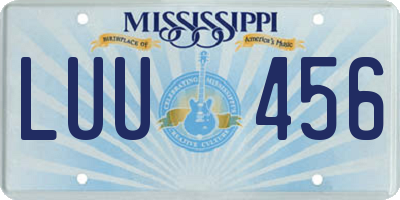 MS license plate LUU456