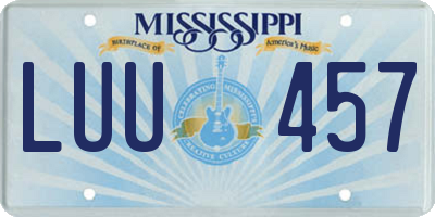 MS license plate LUU457