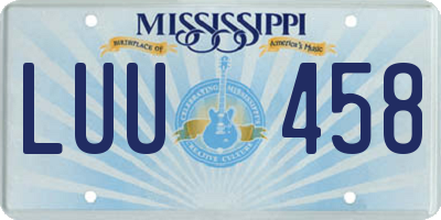 MS license plate LUU458