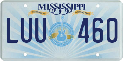 MS license plate LUU460