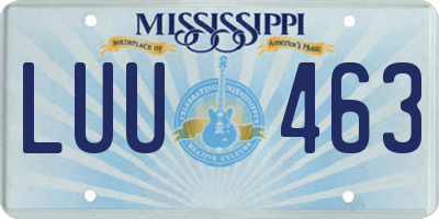 MS license plate LUU463