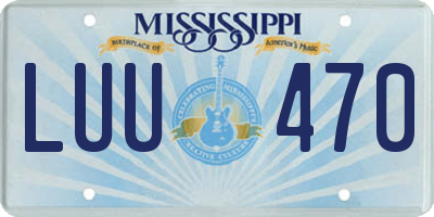 MS license plate LUU470